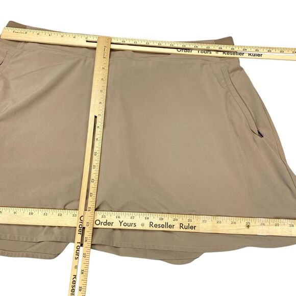 Athleta Skort Womens Sz 18 Classic Taupe Tan Golf Tennis Pickle Ball Skorts - Picture 7 of 16